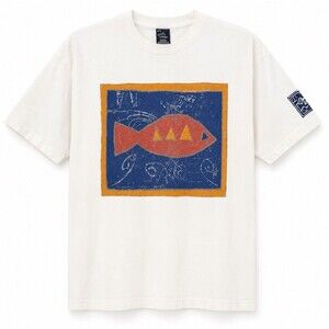 VTG 80/90s Fish Screen Print graphic tshirt Men L Coastal Beach Streetwear EVC